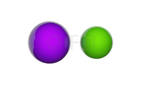 氯化鈉，俗稱鹽，是一種離子化合物，其化學配方為NaCl 。化學結構模型:球和棒.3D插圖。因白人背景而被隔離.