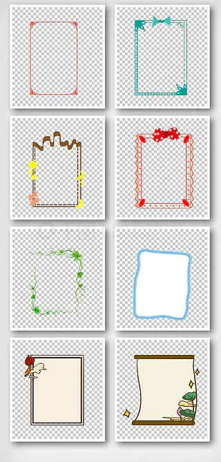 长方形边框可爱手帐图片