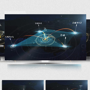 地圖輻射科技感企業宣傳片ae模板