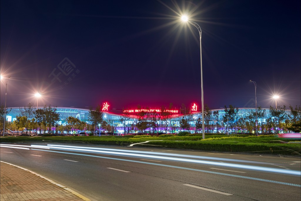 济南遥墙机场夜景图片图片