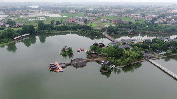 湘乡茅浒水乡全景图片