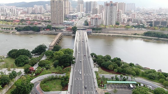 4k航拍福建泉州筍江大橋交通視頻