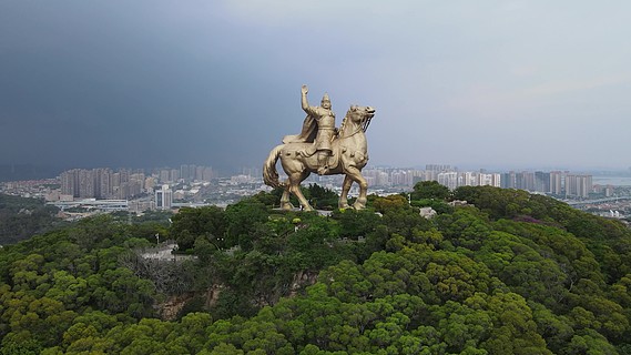 泉州鄭成功雕像航拍