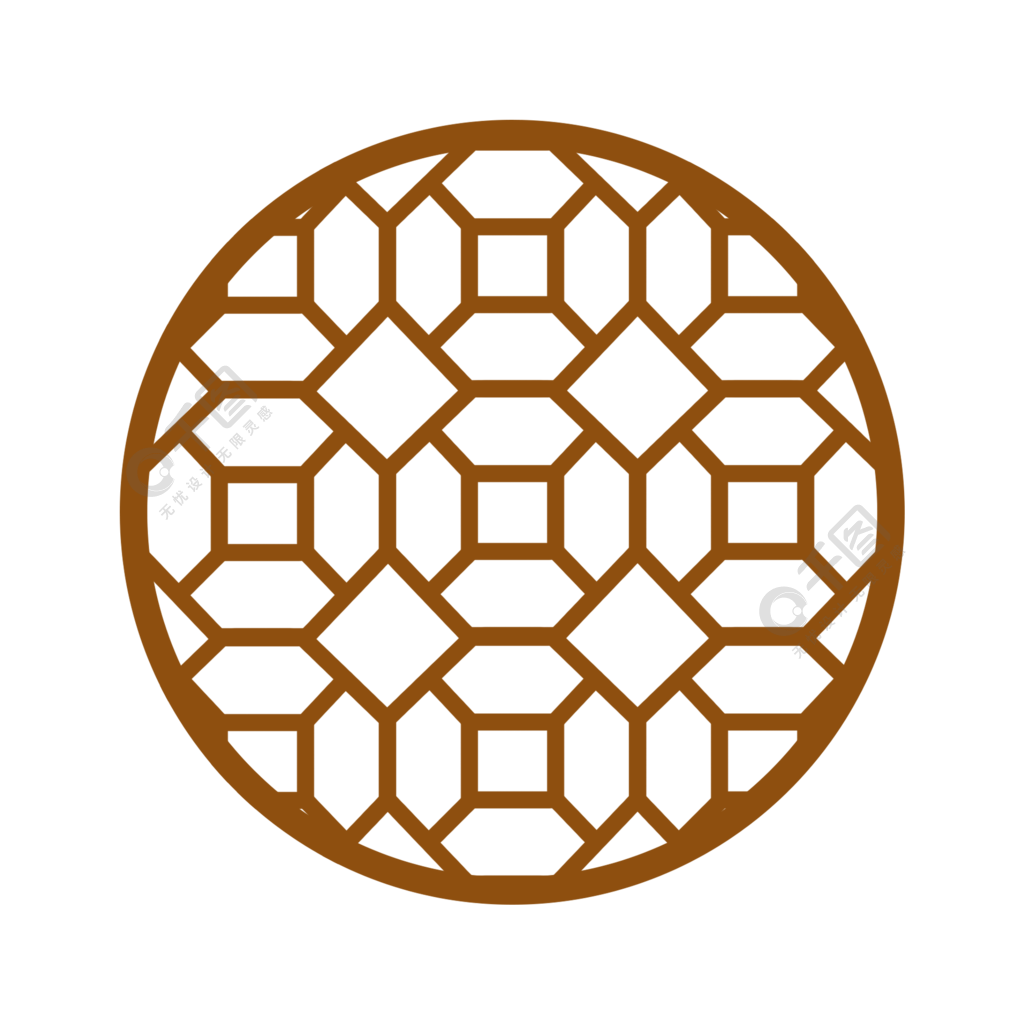古典木雕窗花矢量圖案圖片