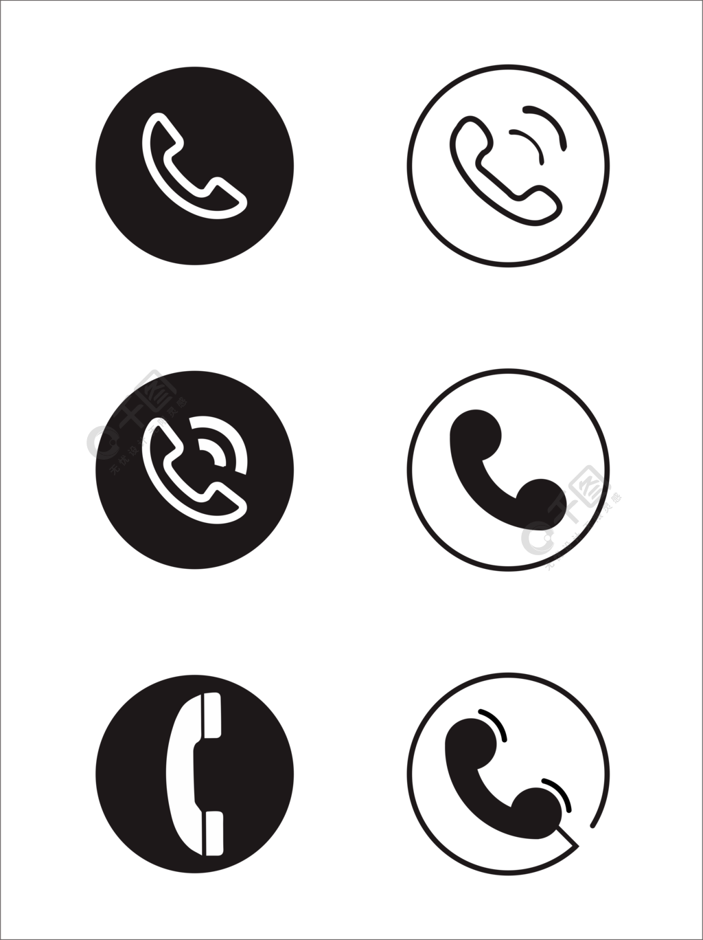 公共电话标志标识设计矢量素材