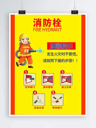 消防栓使用方法展板图片