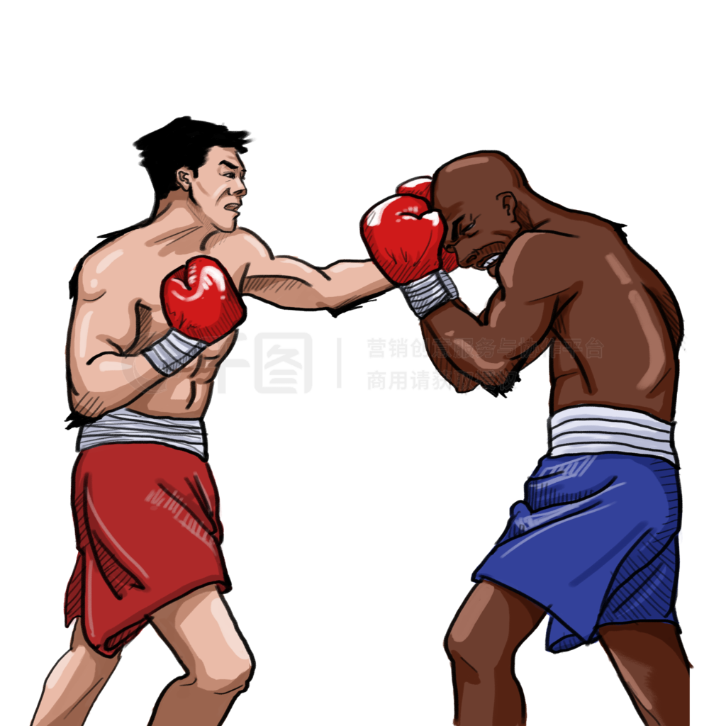 拳击比赛卡通图图片素材免费下载 - 觅知网