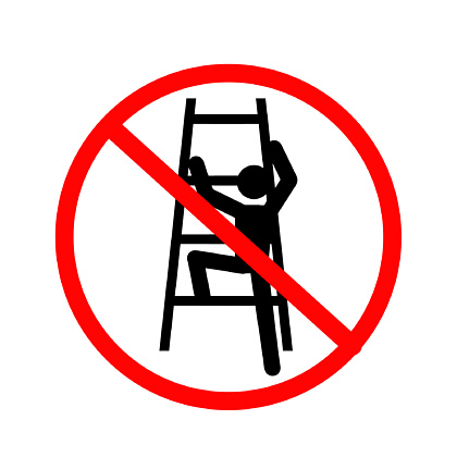禁止攀爬警示牌简笔画图片