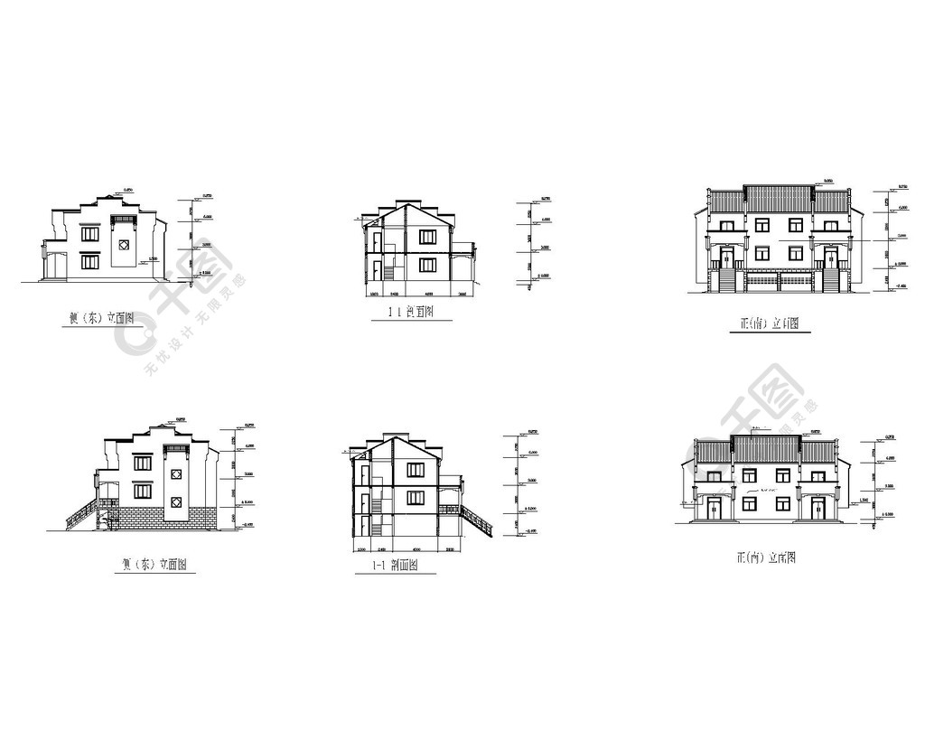 房屋建筑三视图图片