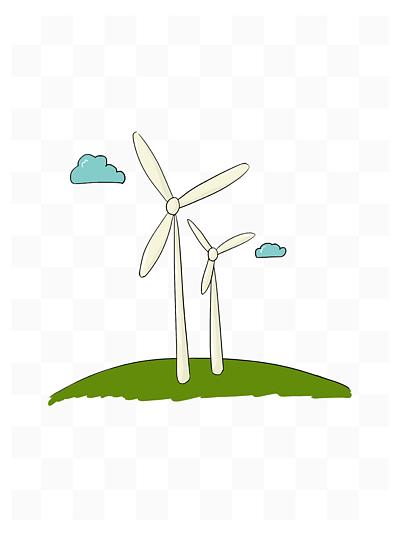1611陆地大型风力发电机图片1601夏令营卡通手绘素材蓝天,白云,气球和