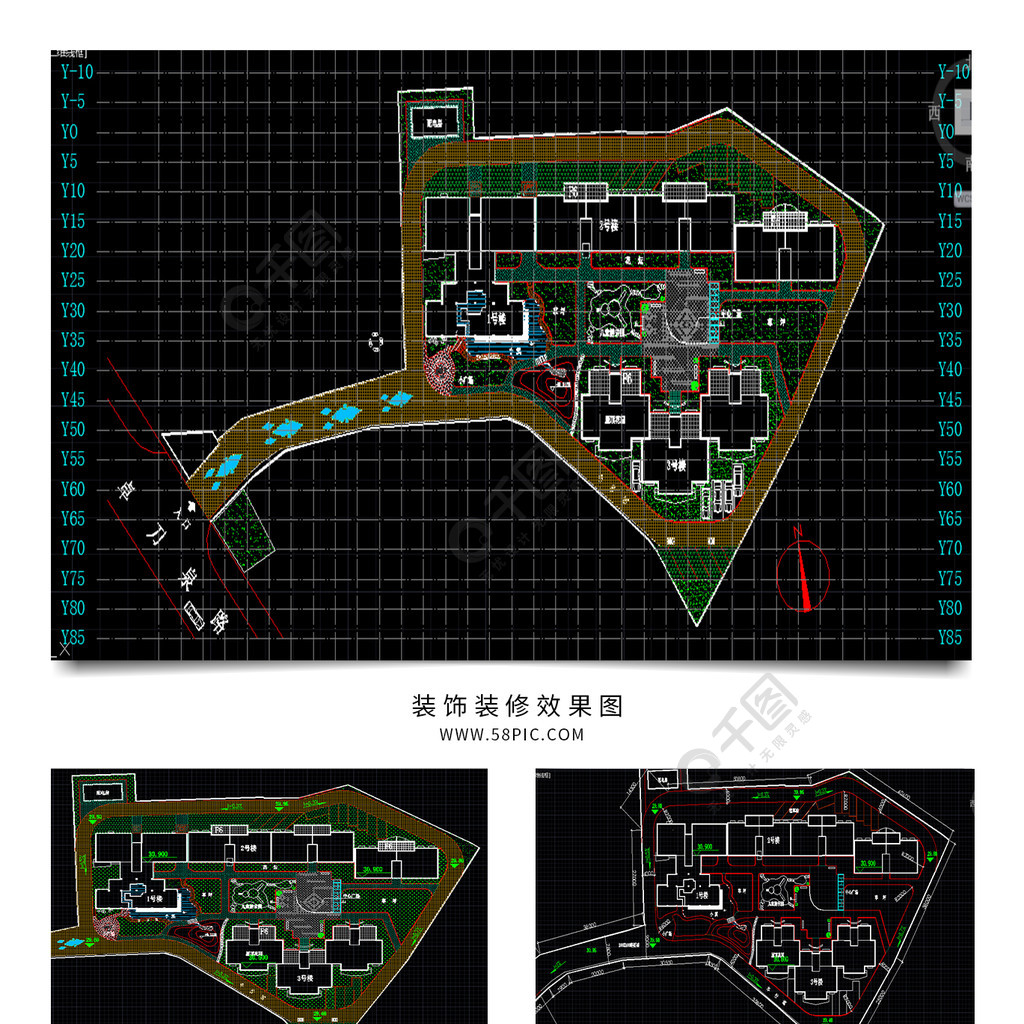 小型住宅小區cad規劃總設計圖