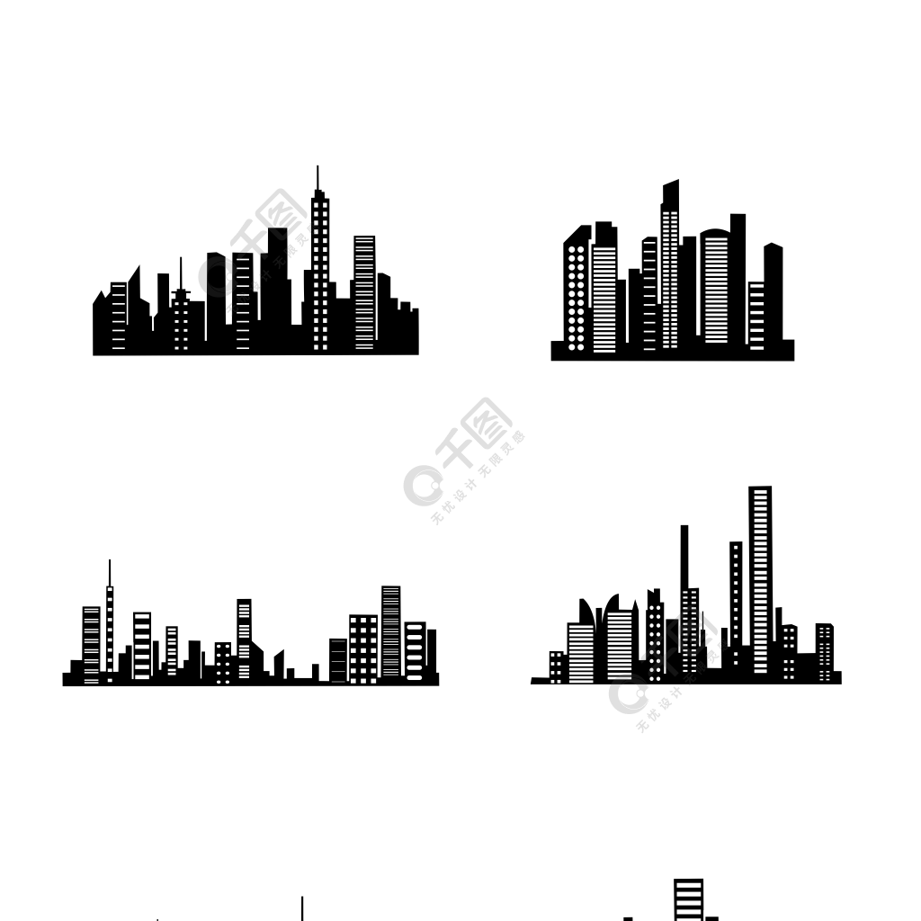 城市群建筑剪影矢量图2年前发布