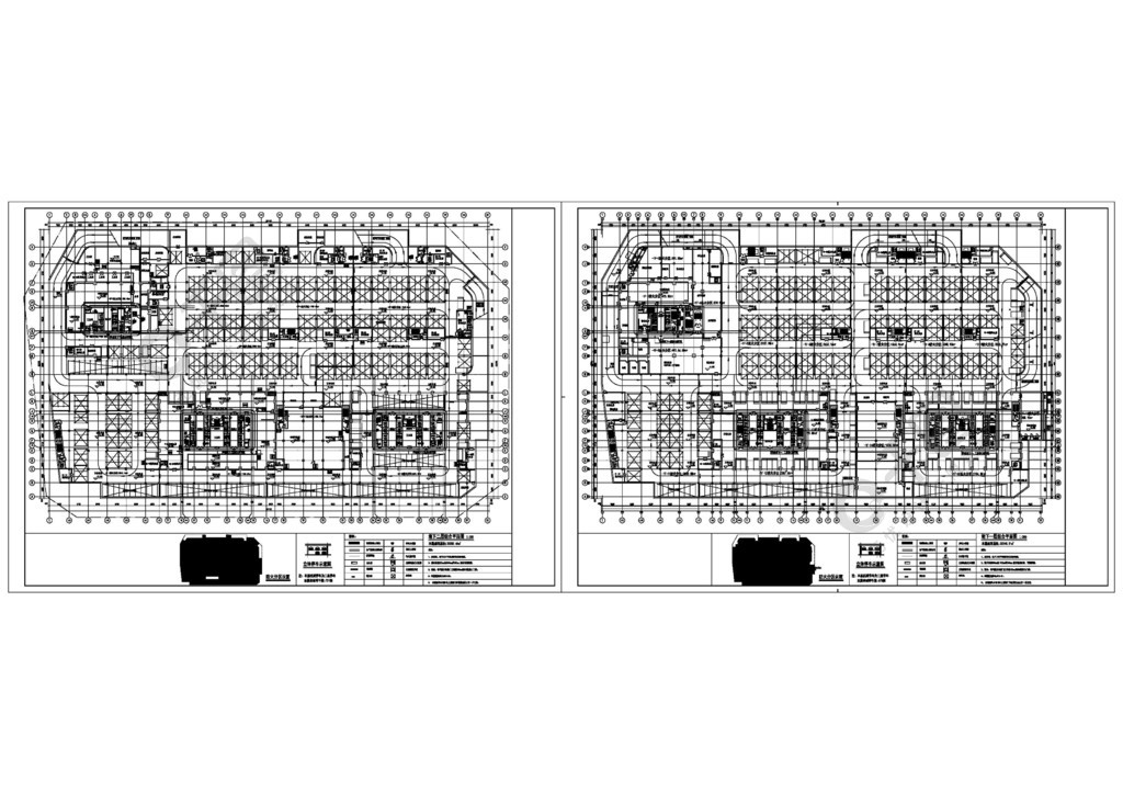 地下停車場平面佈置圖cad圖紙設計圖免費下載_324像素_dwg格式_編號