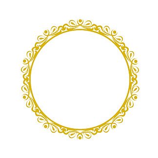 装饰框架，优雅的金色矢量元素圆形边框白色，股<i>票</i>矢量图