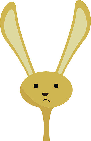 卡通动物可爱兔子卡通可爱白耳朵小兔子动物对话框边框元素排序:版式