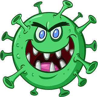 卡通外星怪物可爱友好的陌生人或病毒和细菌吉祥物