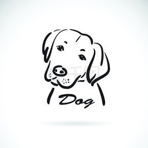 白色背景上的狗头设计矢量。动物。宠物。狗头标志或图标。易于编辑的分层矢量图。