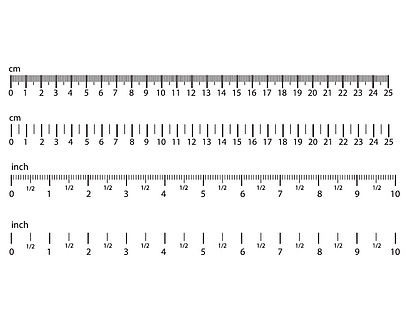 英制和公制尺子厘米和英寸测量刻度厘米度量指标