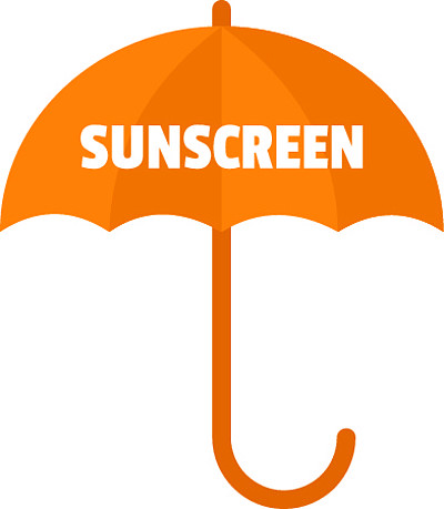 用于网页设计的雨伞防晒矢量标志的平面插图伞形遮阳屏标志,平面样式