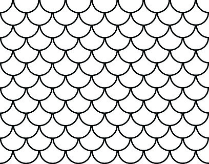 鱼鳞符号抽象概念单色几何图案