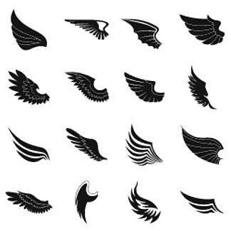 黑色简约风格34123金边翅膀漆成黑色的三角形12202手绘神秘的符号和