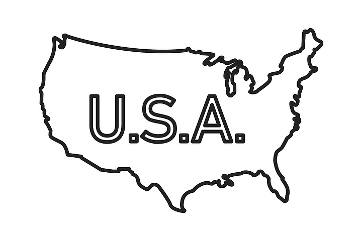美国地图全图简笔画图片