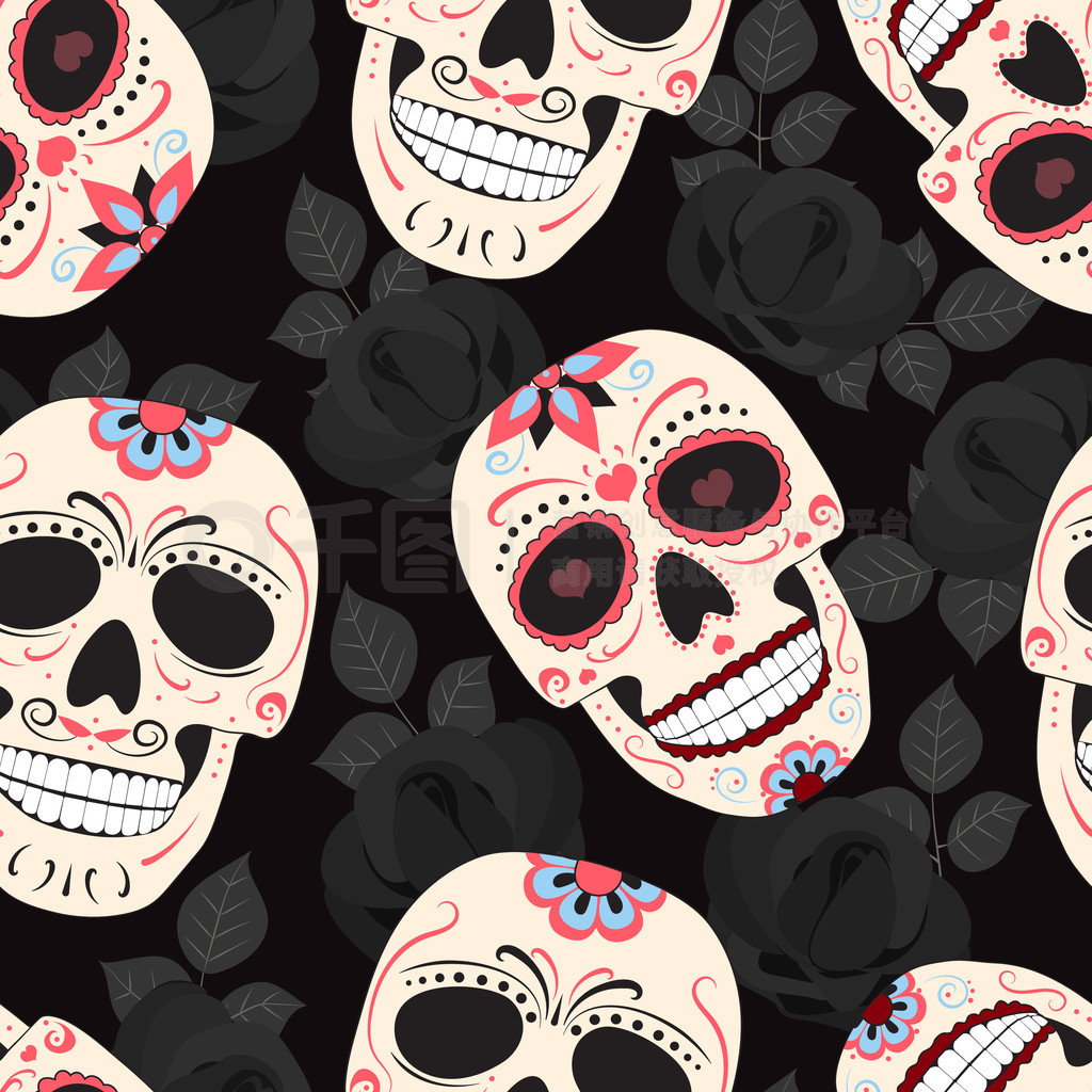 ͷ뻨װκͺɫϵĺõ޷ͼ Dia De Los Muertos ףͼʸͼ