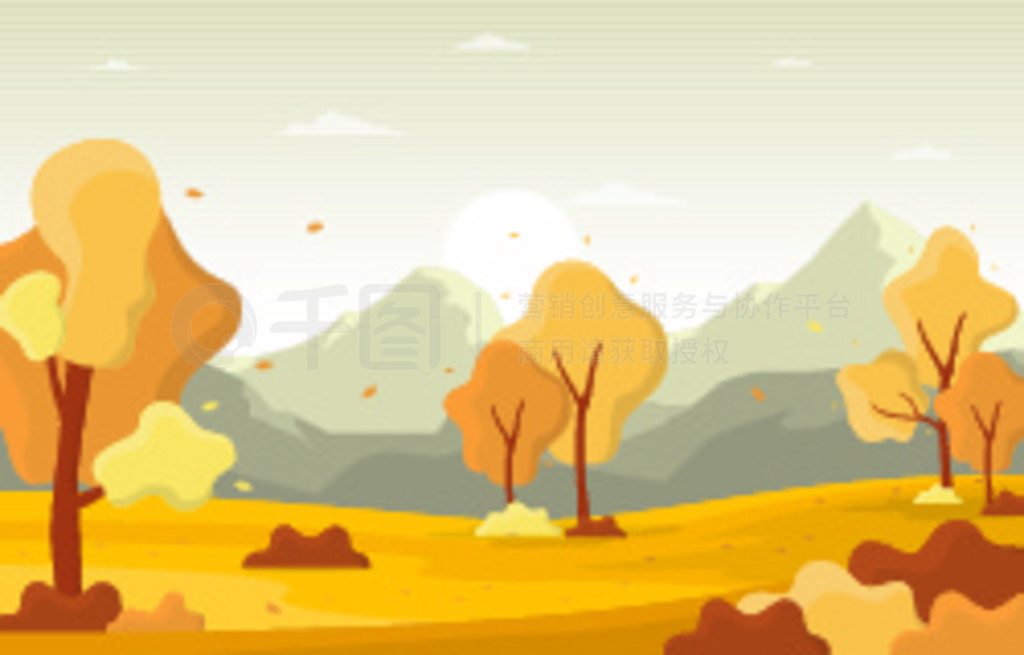 Autumn ＾ Season  Golden Yellow Mountain Panoramic 