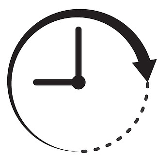 白色背景上的时间图标。平面样式。用于您的网站设计、徽标、应用程<i>序</i>、UI 的时钟图标。剩余时间符号。时钟和箭头标志。