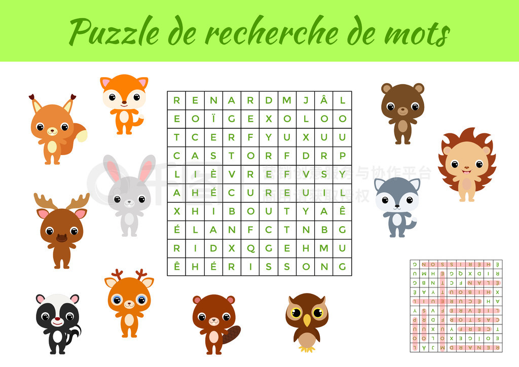 Puzzle de recherche de mots - ͼƬĵƴͼѧϰﵥʵĽϷͯɫɴӡ汾𰸡ʸƱͼ