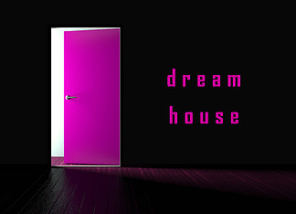 Dream House 或 Dreamhouse 门口为您描绘了理想的房产。<i>梦</i>想着豪宅或公寓 - 3d 插图