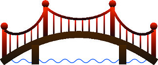 建筑桥梁图标,卡通风格