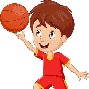 卡通小男孩打篮球