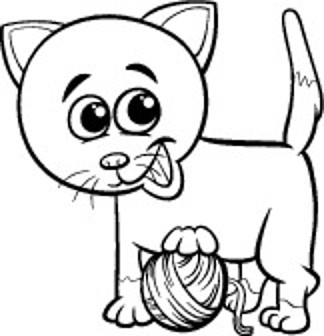 1可爱的猫咪玩一个毛线球矢量无缝模式013可爱的猫咪玩毛线球03240猫