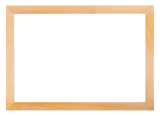 现代简单的窄木相框，在白色背景上隔开空白空间