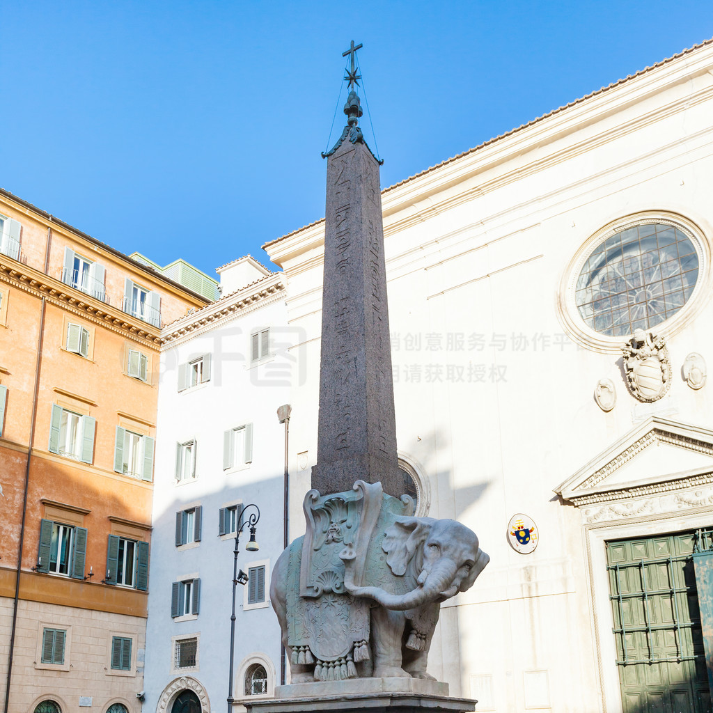 ǰ-ĴͷⱮϷʥ (Church Santa Maria sopra Minerva) еĹ㳡 Piazza della Minerva