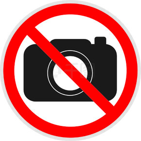 没有相机或摄影在描绘被禁止活动的矢量中签名。没有相机标志