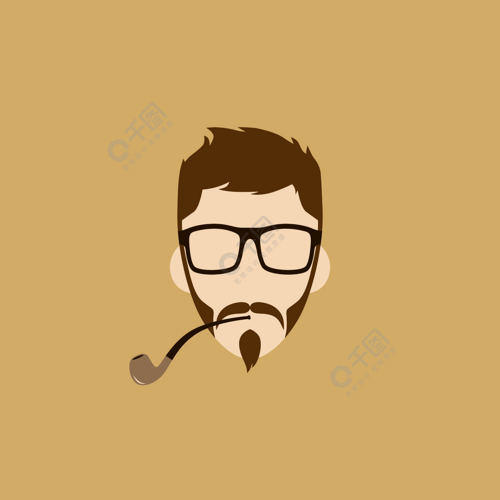 男人叼烟斗头像图片