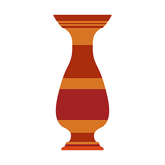 棕色壶双耳瓶陶器扁平物体卡通传统希腊花瓶与图案符号