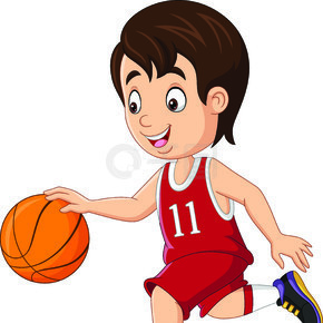 卡通小男孩打篮球