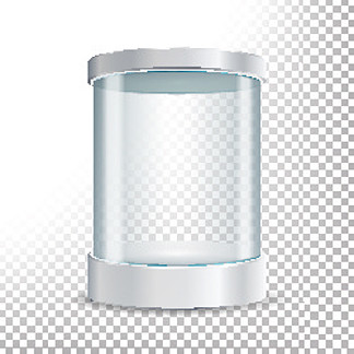 透明玻璃<i>博</i><i>物</i>馆展示台。模拟胶囊盒，用于展览的形式圆柱体中的对象。矢量现实例证。透明玻璃<i>博</i><i>物</i>馆展示台。模拟胶囊盒，形式圆柱体中的对象。矢量写实插画