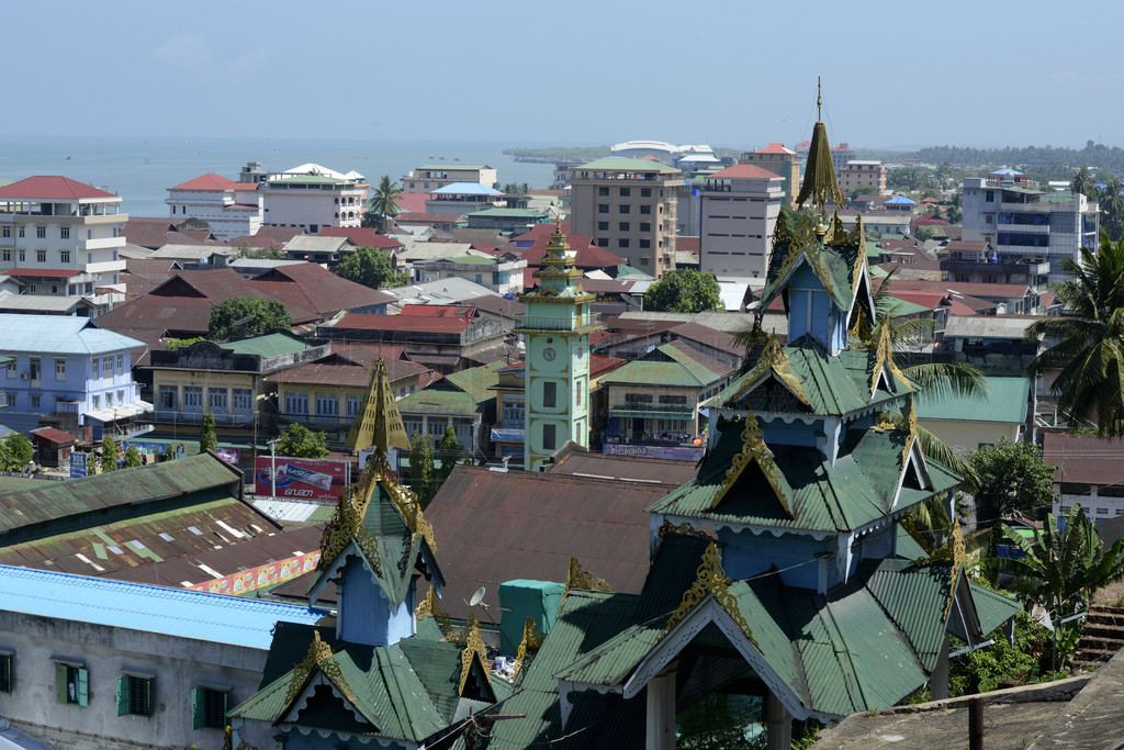 λڶϲе¥. ASIA MYANMAR BURMA MYEIK CITY CLOCK TOWER