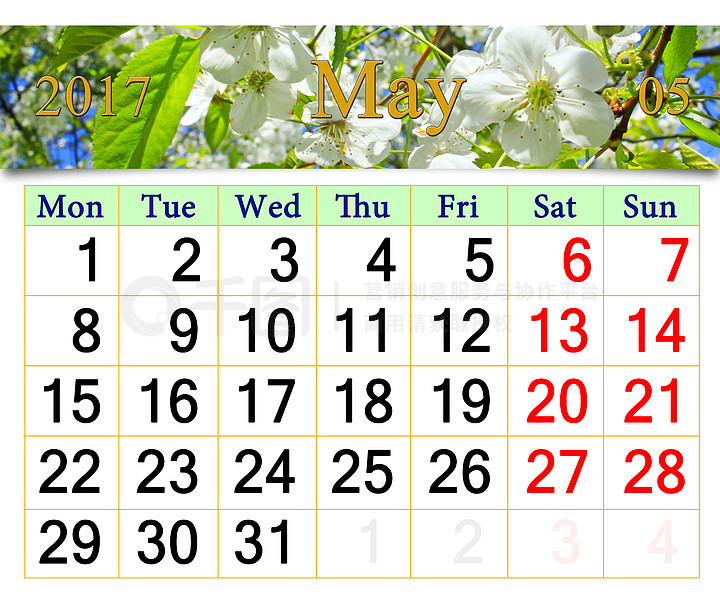 日历2021年5月高清摄影图片下载