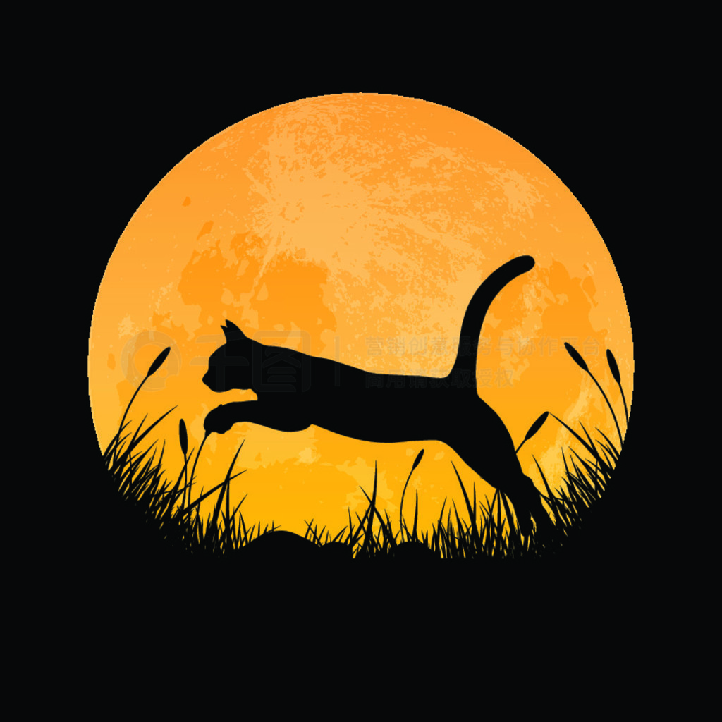 猫满月 向量例证. 插画 包括有 例证, 毛皮, 开会, 图象, 字符, 月亮, 似猫, 一个, 晚上, 眼睛 - 9153745