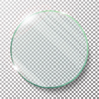平板玻璃圈玻璃盘透明度镜头光晕透明圆圆矢量逼真插图