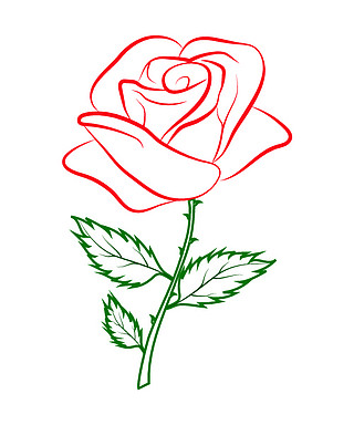 玫瑰花简图图片