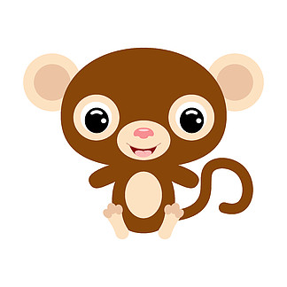 monkey clipart14827矢量卡通小猴子臉02751卡通可愛矢量搞笑小猴子