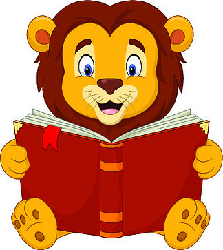 【看书的卡通狮子】图片免费下载