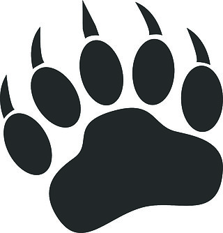 熊爪印标志动物爪子符号平面样式