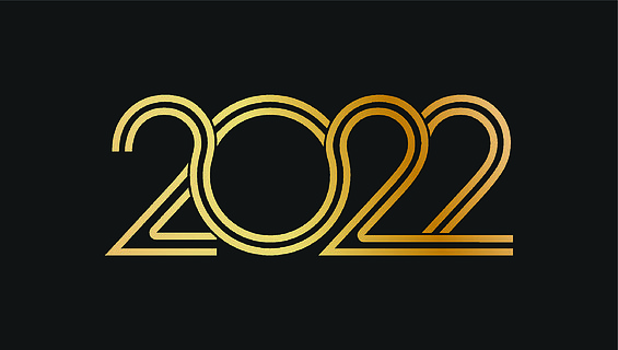 2022 年的黄金数字圣诞快乐,新年快乐矢量图